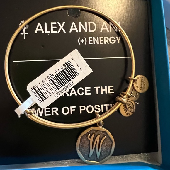 Alex and Ani womens gold "W" bracelet - Picture 1 of 4